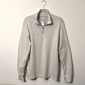 J. Crew Mens Stripped Cotton Quarter-Zip